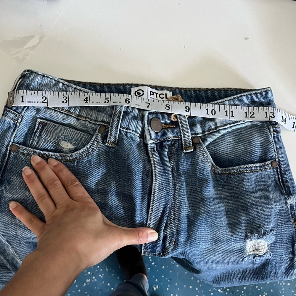 PTCL Wide Leg Jeans Medium Wash Distressed SZ 25 - Picture 7 of 7